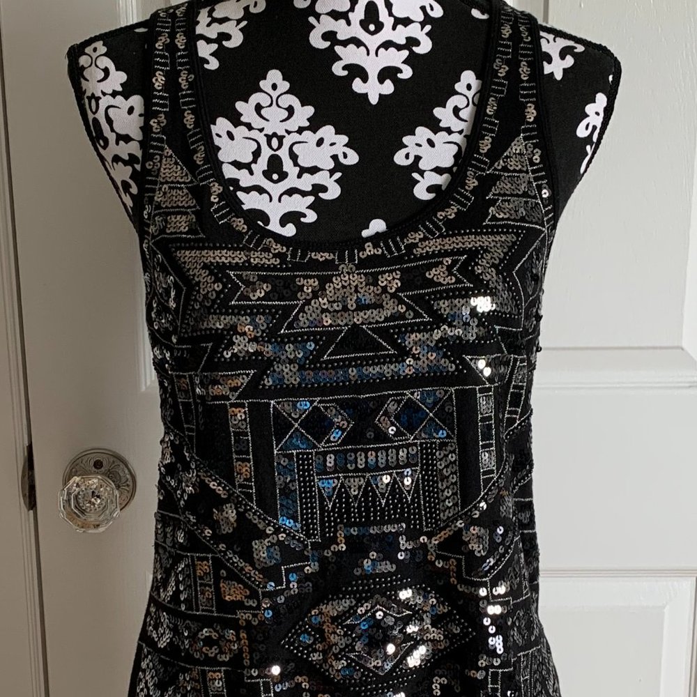 Express Black Sparkly Sleeveless Top/ Shirt/ Tank